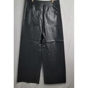 Forever 21 Faux Leather Wide Leg Pants Women's Size L Black NWT Rockabilly  Star
